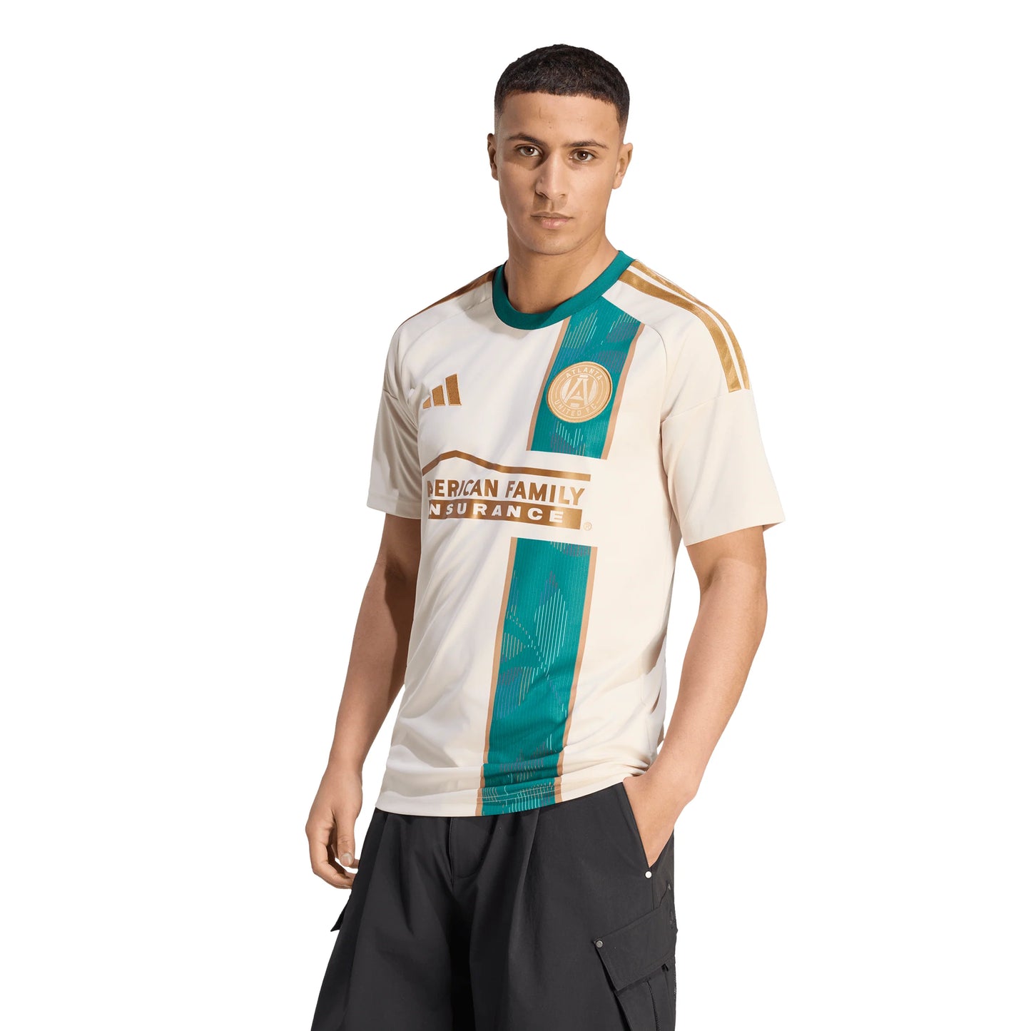 adidas Atlanta United Away Mens Soccer Jersey 26 27 Beige