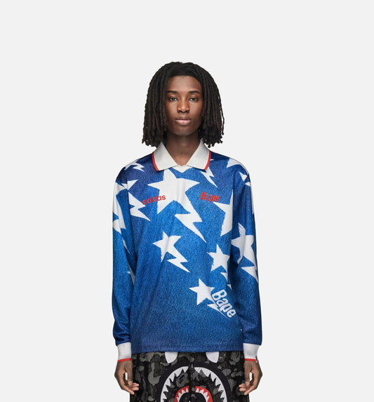 Bape Star Mens Long Sleeve Jersey Medium Blue Denim