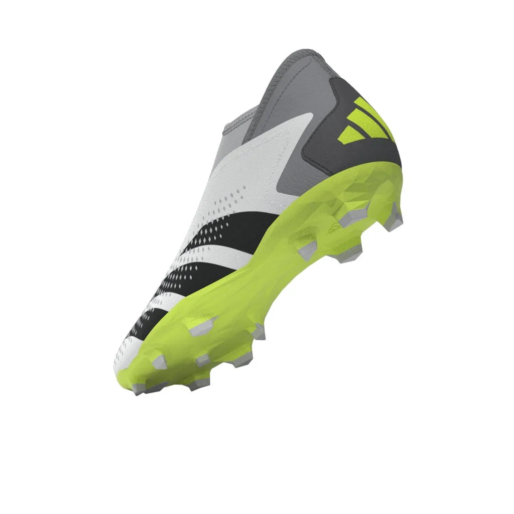adidas Predator Accuracy3 Laceless FG Firm Ground Soccer Cleats Cloud White Black Lucid Lemon
