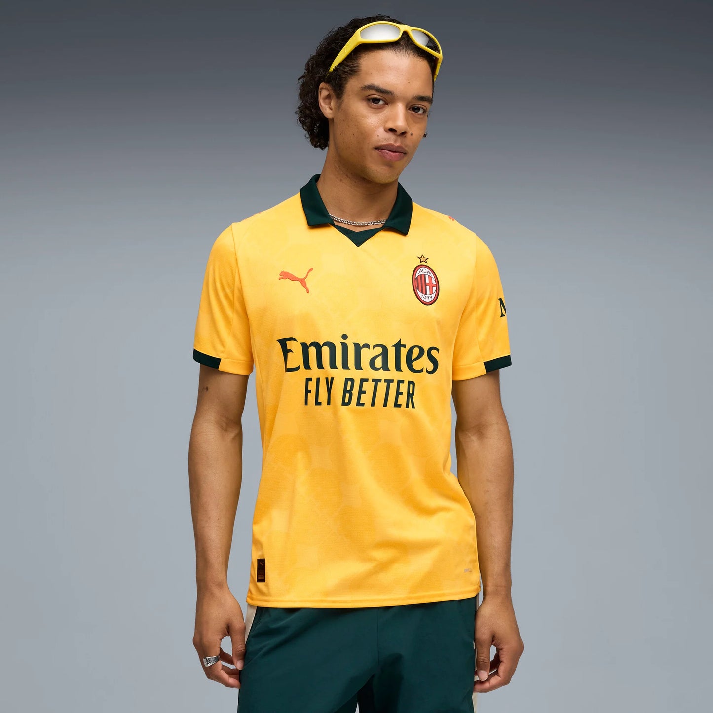 PUMA Mens AC Milan Third Jersey 25 Yellow