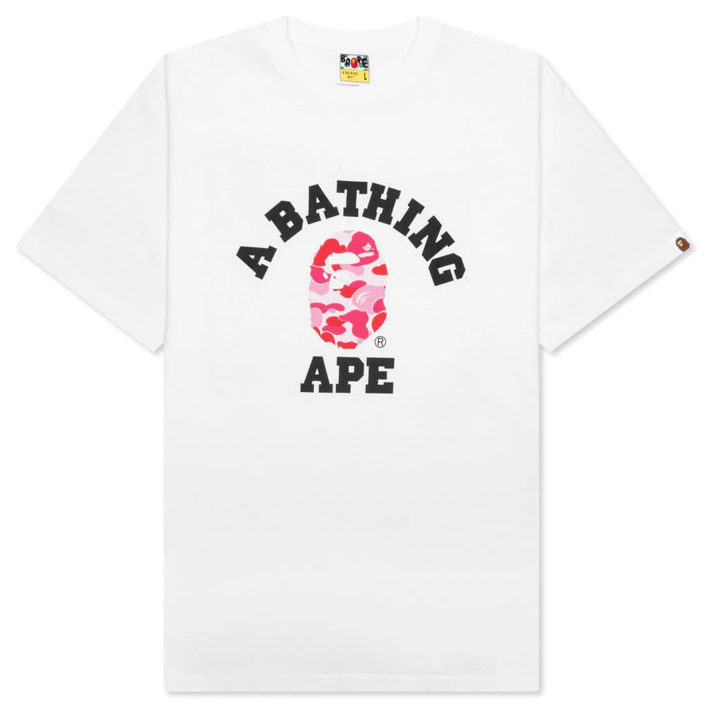 ABC Camo College Tee White Pink