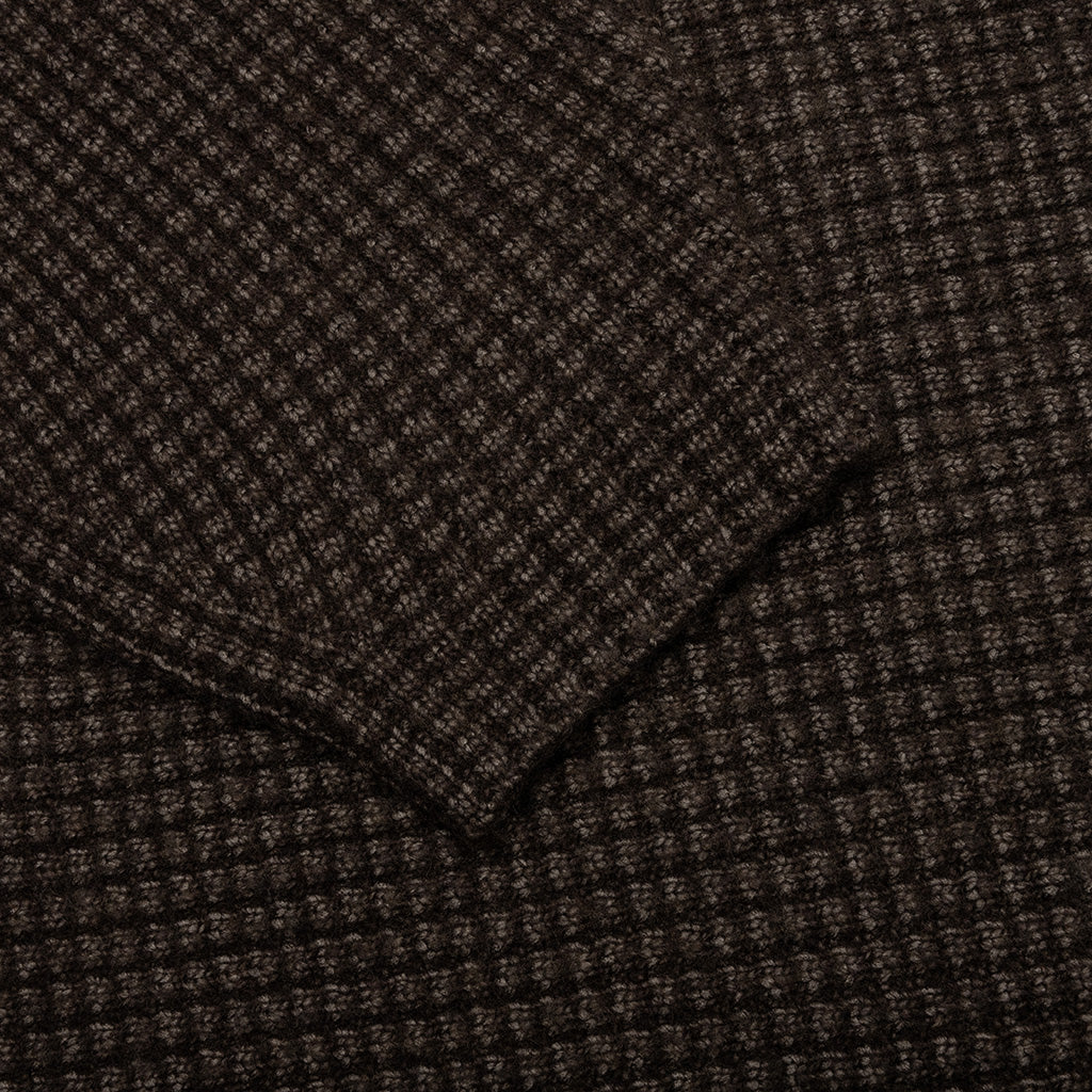 Heavy Waffle Cardigan Brown
