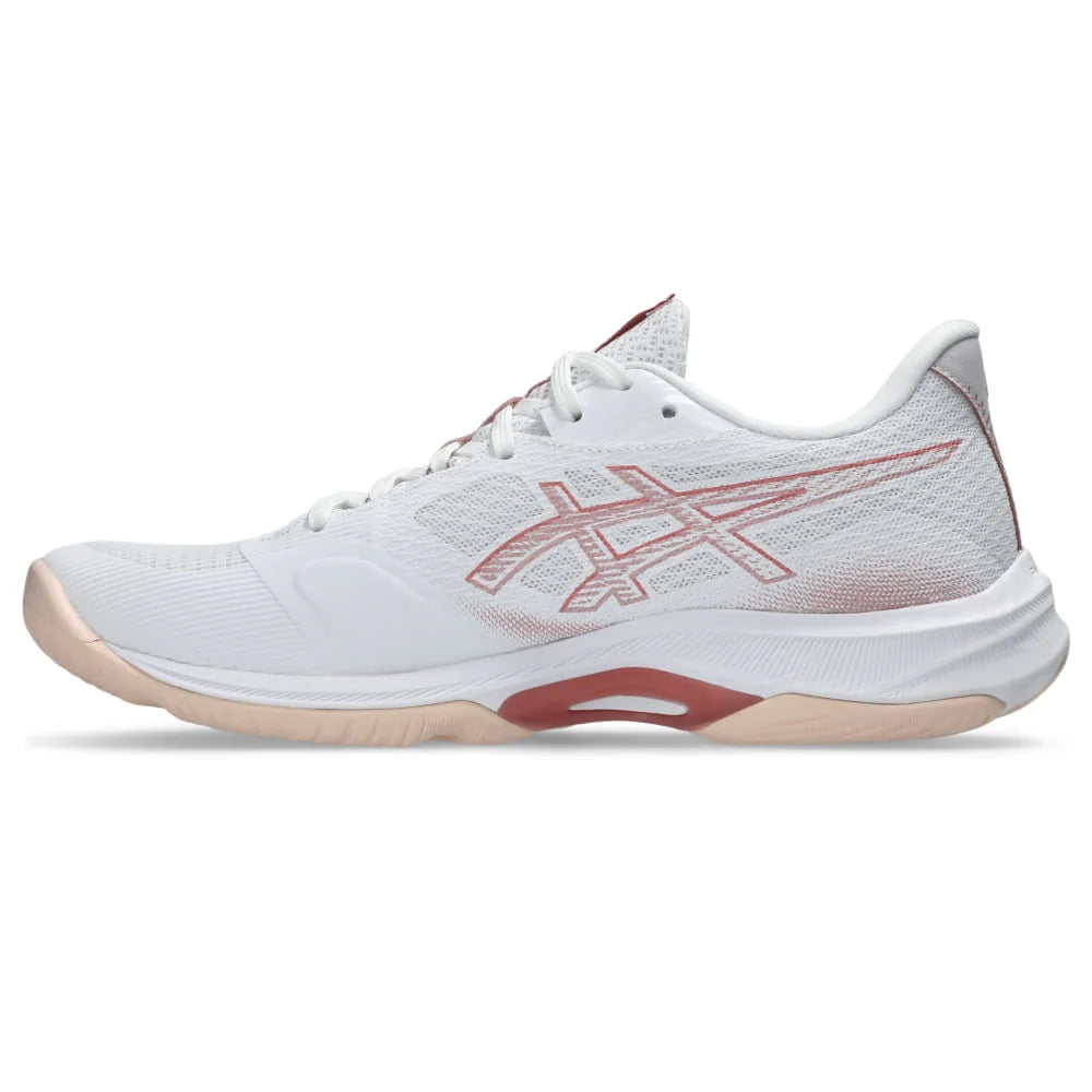 Tenis Asics Netburner Ballistic ff 4 Branco Rosa