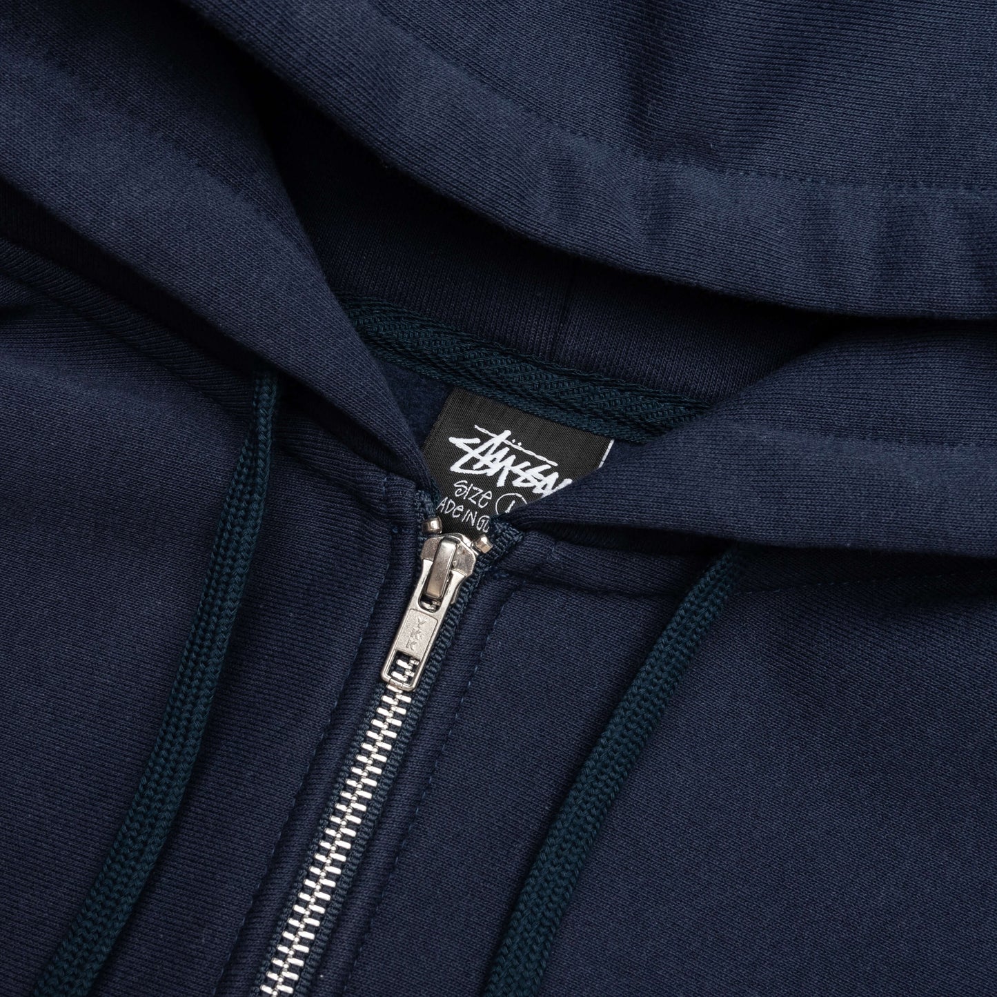 Basic Stussy Zip Hoodie Navy