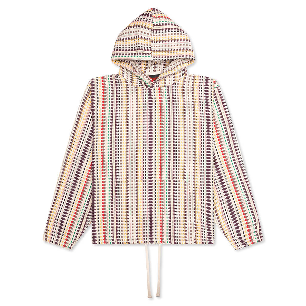 Stitch Poncho Hoodie Ecru