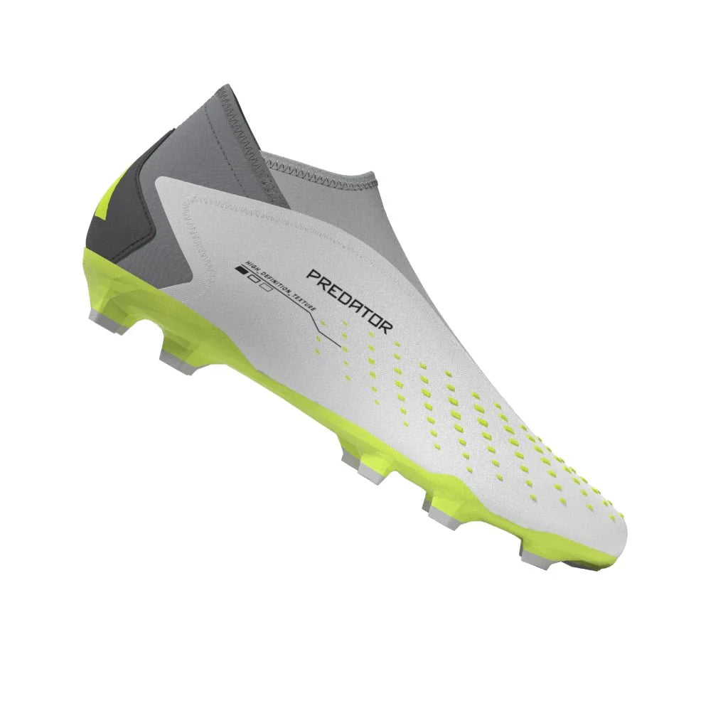 adidas Predator Accuracy3 Laceless FG Firm Ground Soccer Cleats Cloud White Black Lucid Lemon