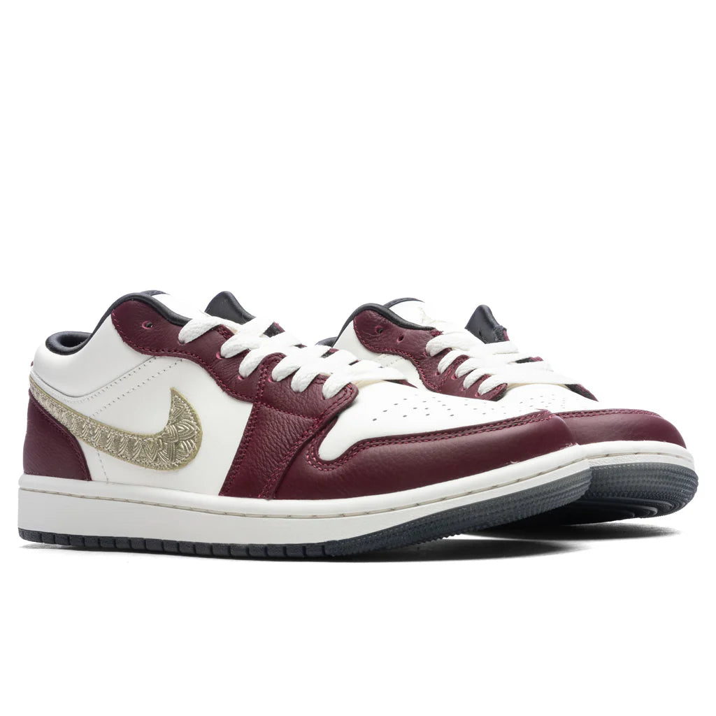 Womens Air Jordan 1 Low Chinese New Year Sail Metallic Gold Grain Dark Team Red