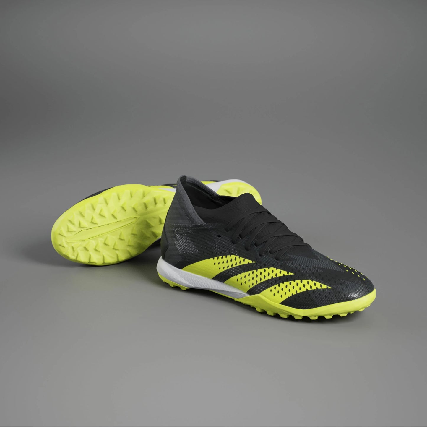 adidas Predator Accuracy Injection3 TF Turf Soccer Cleats Black Solar Yellow Grey Five