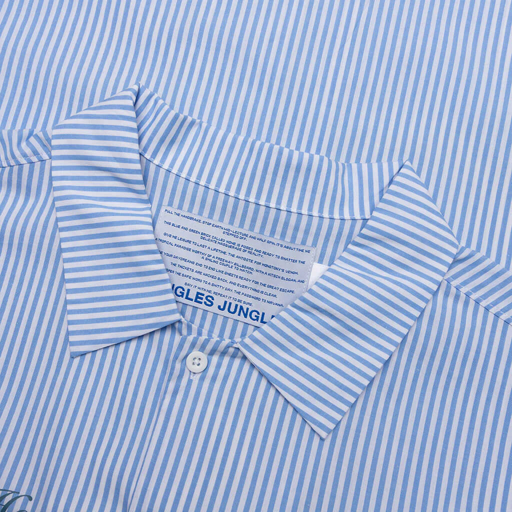 Solutions Button Up Shirt Blue Stripe