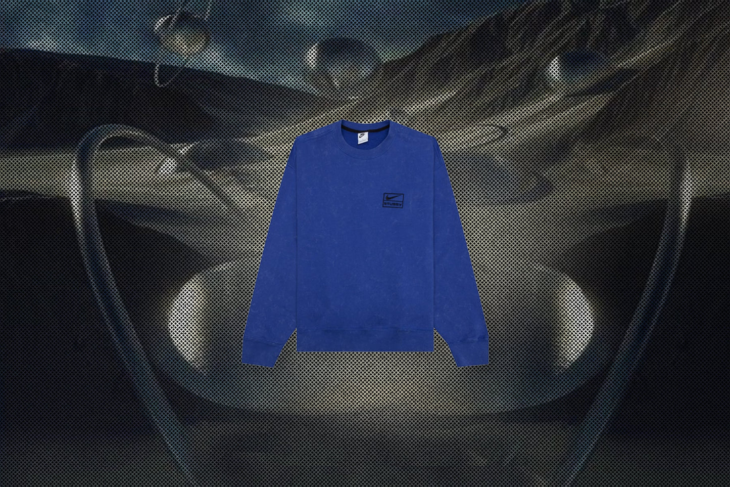 Nike x Stussy NRG Acid Wash Crew Game Royal Black Black