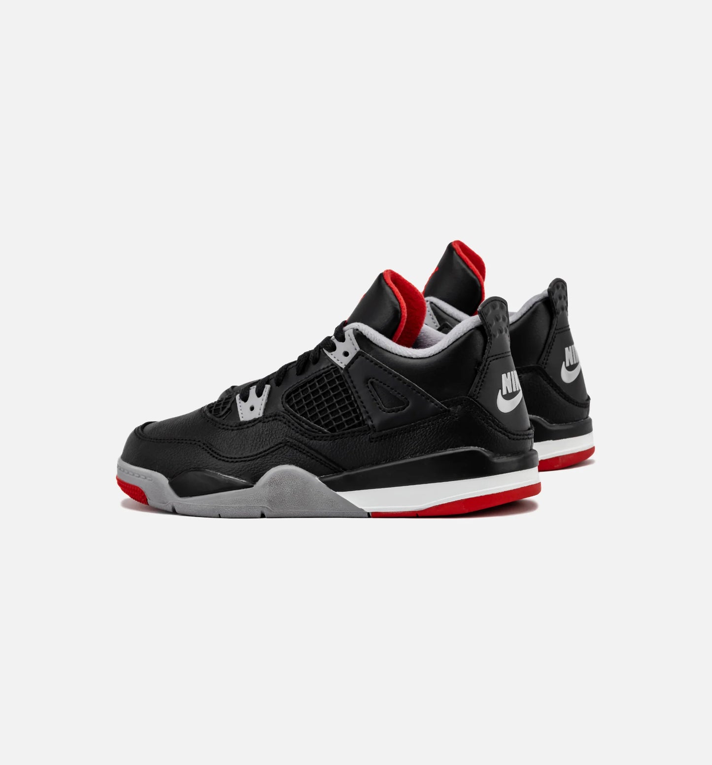 Air Jordan 4 Retro Bred Reimagined Preschool Lifestyle Shoe Black Fire Red Cement Grey Summit White