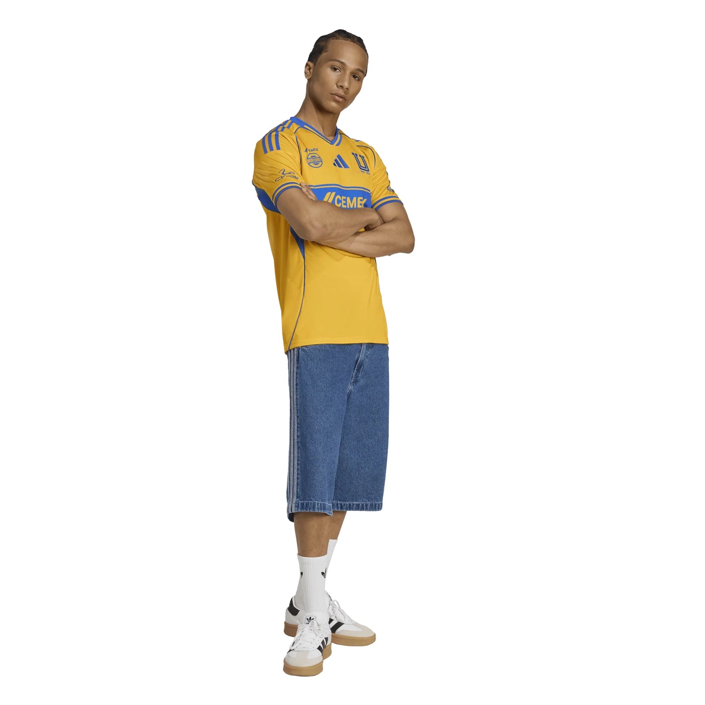 adidas Tigres UANL Home Mens Soccer Jersey 25 26 Gold Blue