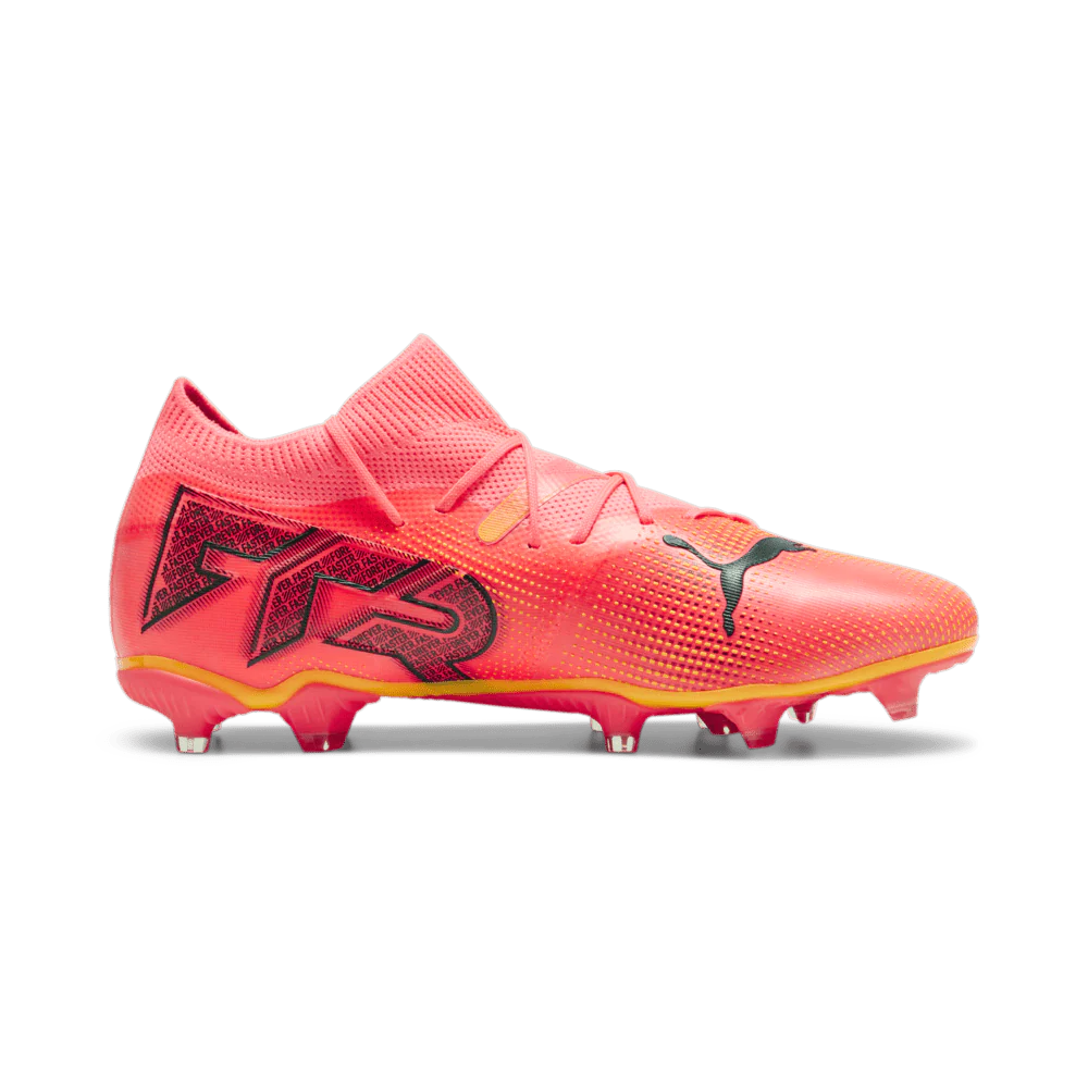 PUMA Future 7 Match FG AG Multi Ground Soccer Cleats Sunset Glow Black Sun Stream