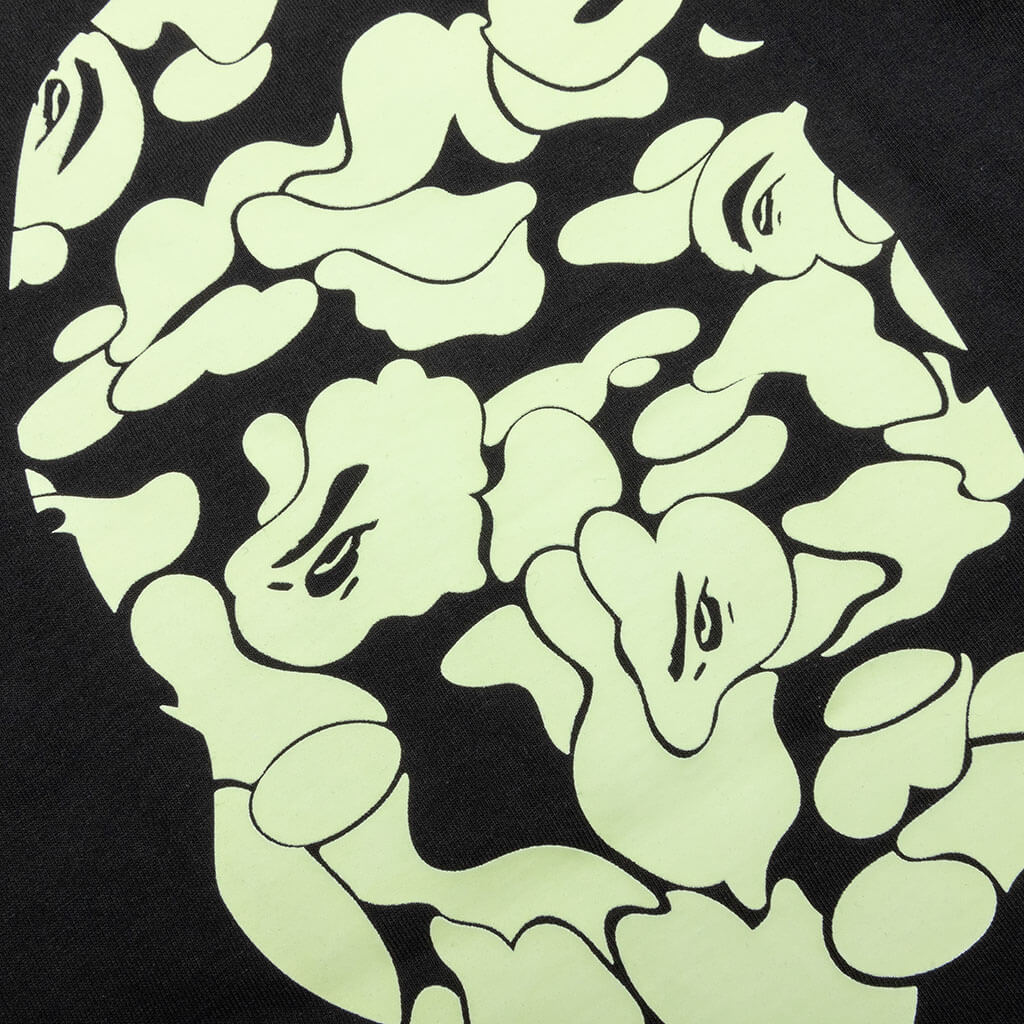 Kids Glow in The Dark Camo Big Ape Head Tee Black