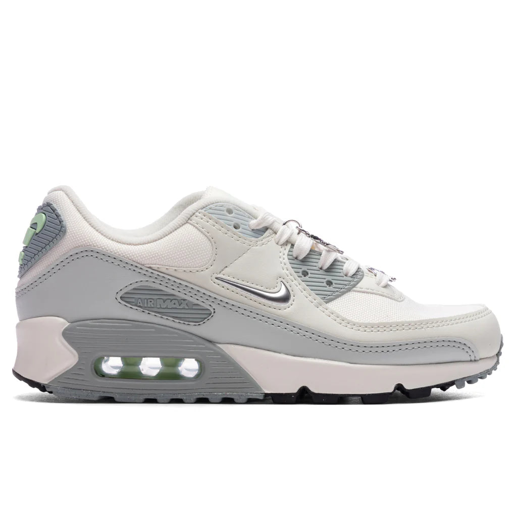 Womens Air Max 90 SE Sail Metallic Silver Sea Glass