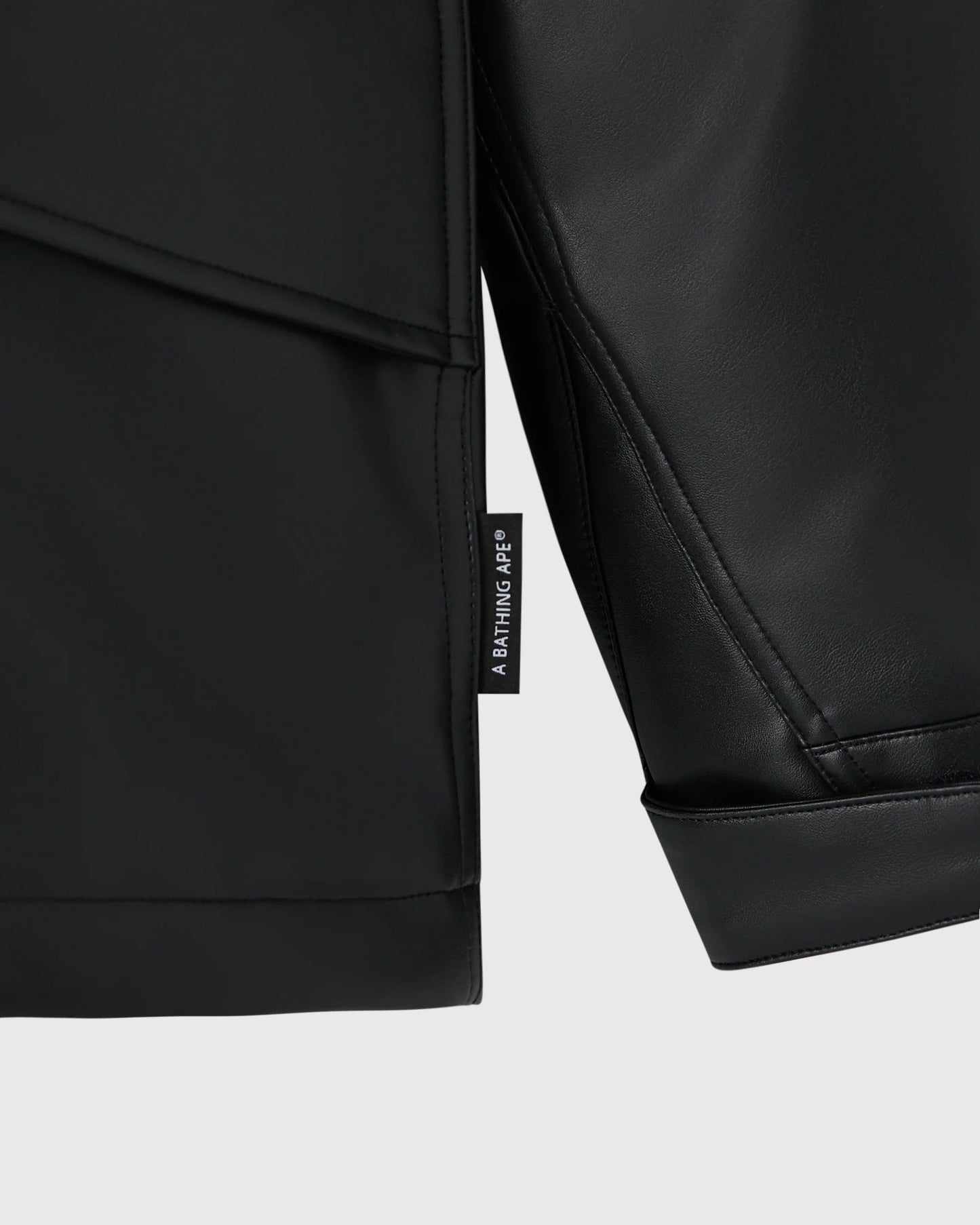 BAPE Faux Leather Snowboard Jacket Black