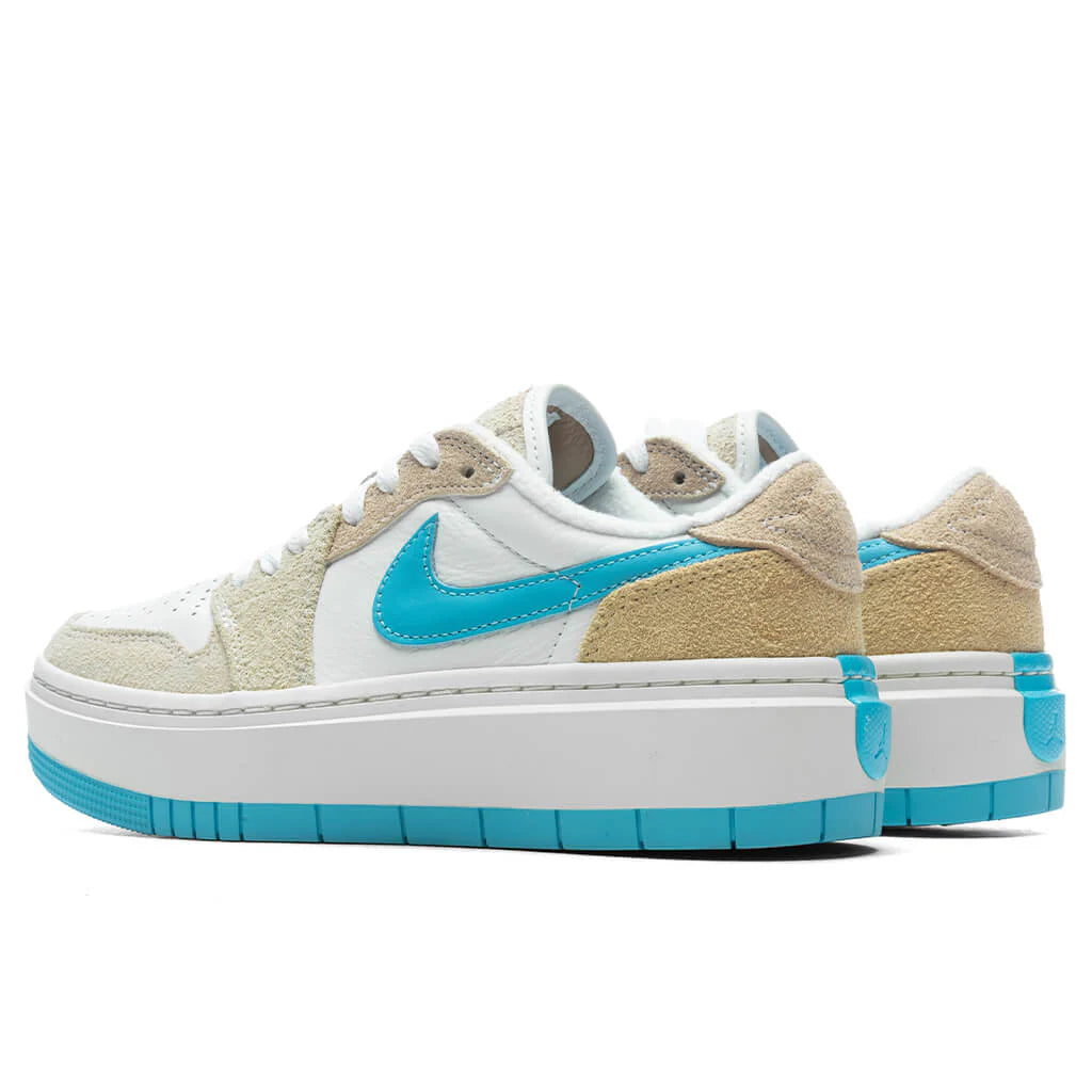 Womens Air Jordan 1 Elevate Low Salt Lake City White Baltic Blue Oil Green