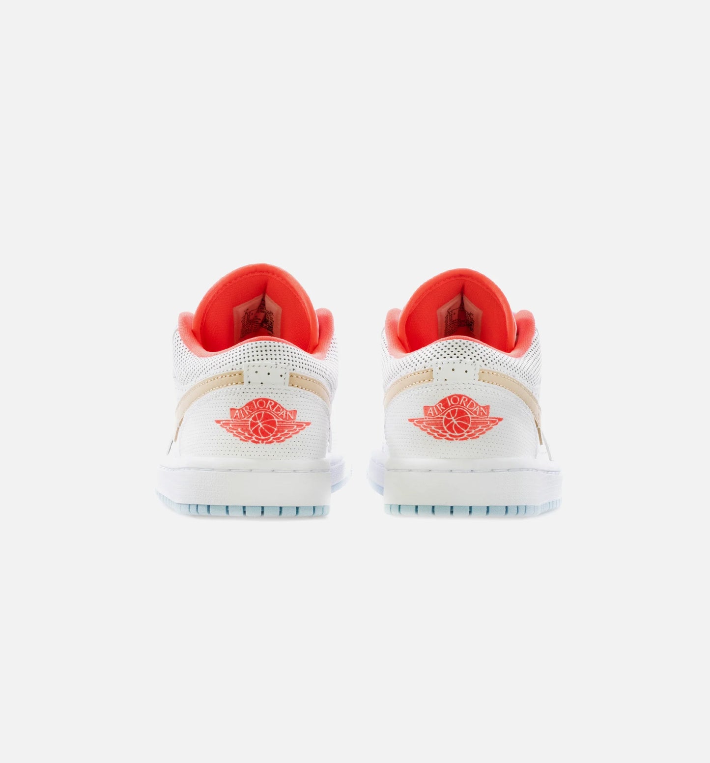 Air Jordan 1 Low White Sesame Womens Lifestyle Shoe White Sesame Flash Crimson Psychic Blue