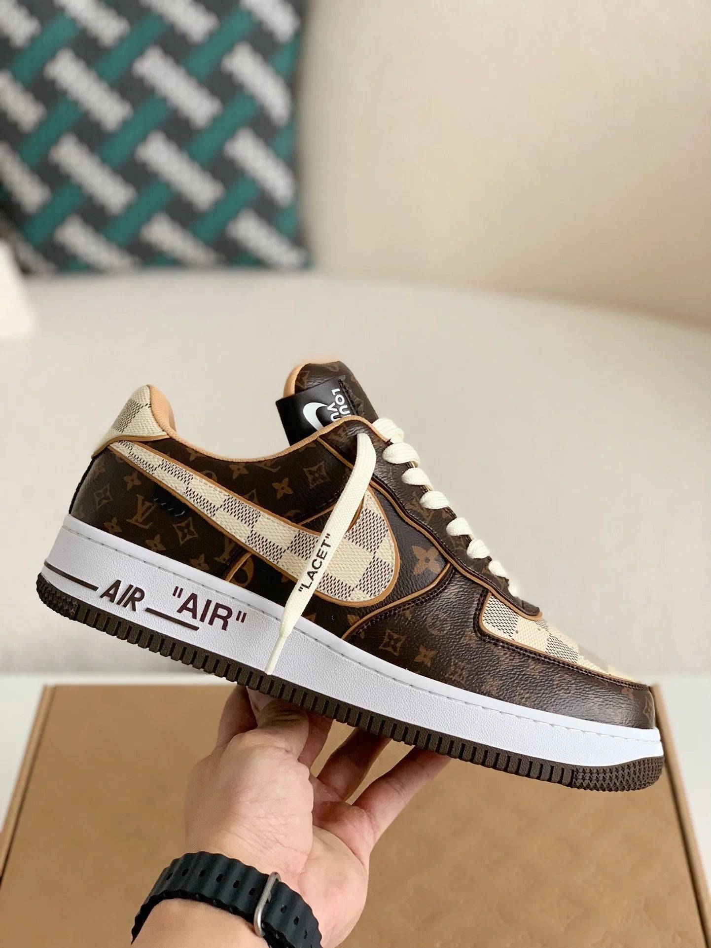 Louis Vuitton x Nike Air Force 1 Low Monogram Brown Damier Azur