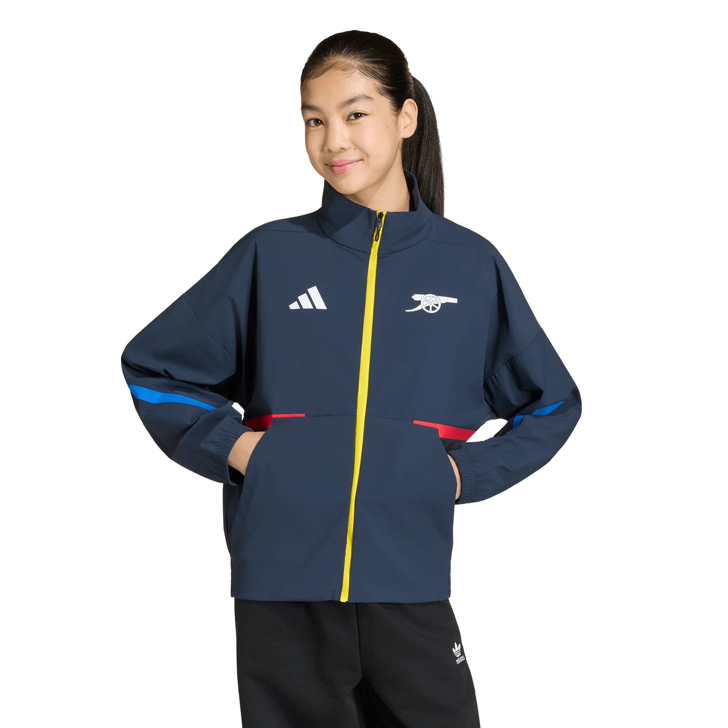 adidas Arsenal FC ZNE Youth Anthem Soccer Jacket Navy