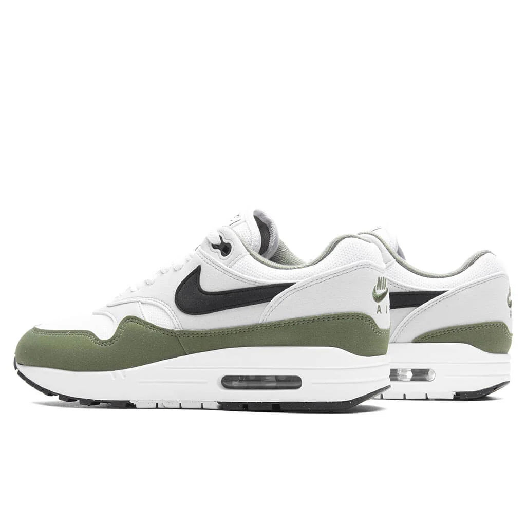 Air Max 1 White Black Medium Olive