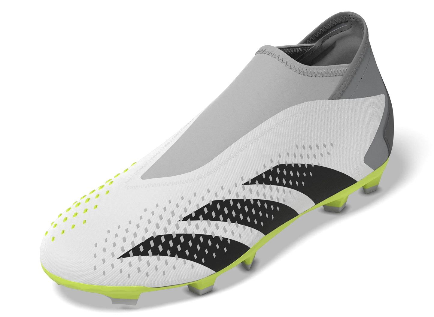 adidas Predator Accuracy3 Laceless FG Firm Ground Soccer Cleats Cloud White Black Lucid Lemon