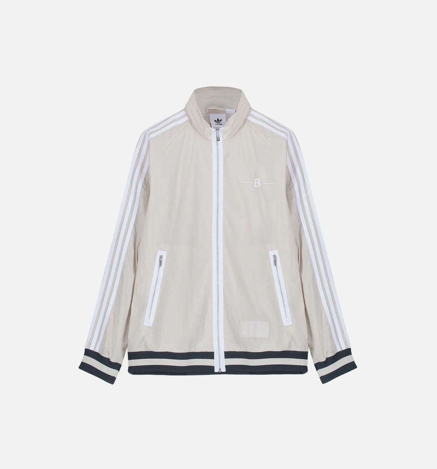 Warm Up Mens Track Top Clear Brown White