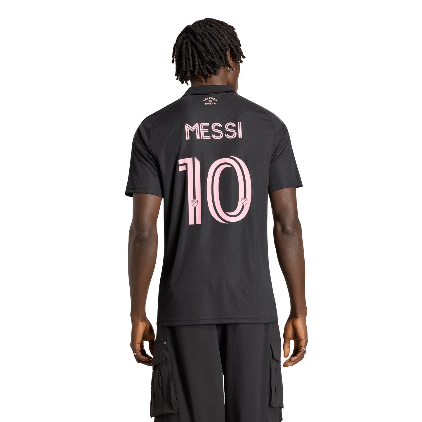 adidas Inter Miami CF Away Messi Mens Soccer Jersey 26 27 Black Pink