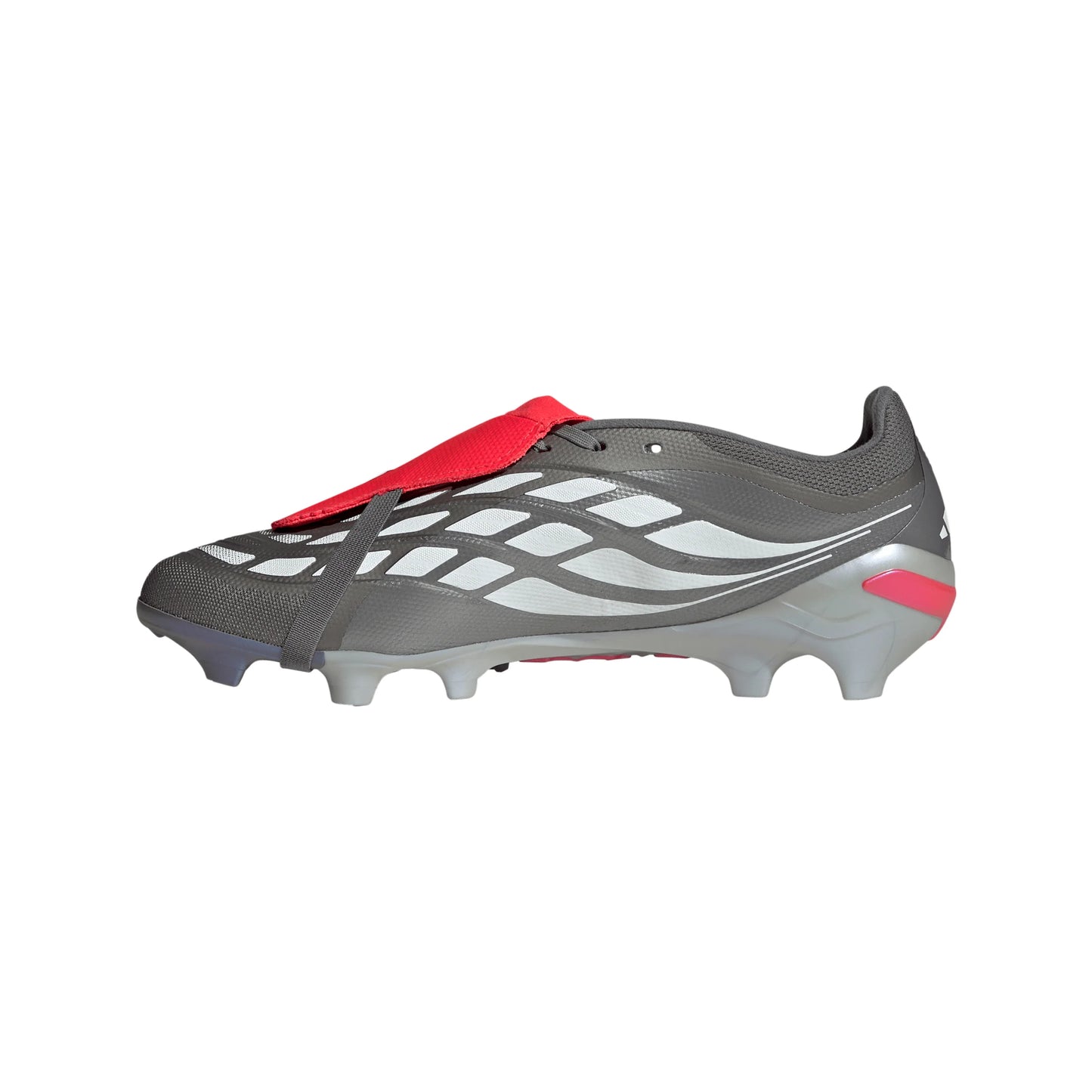 adidas Predator League Fold Over Tongue FG Mens Soccer Cleats Grey Red
