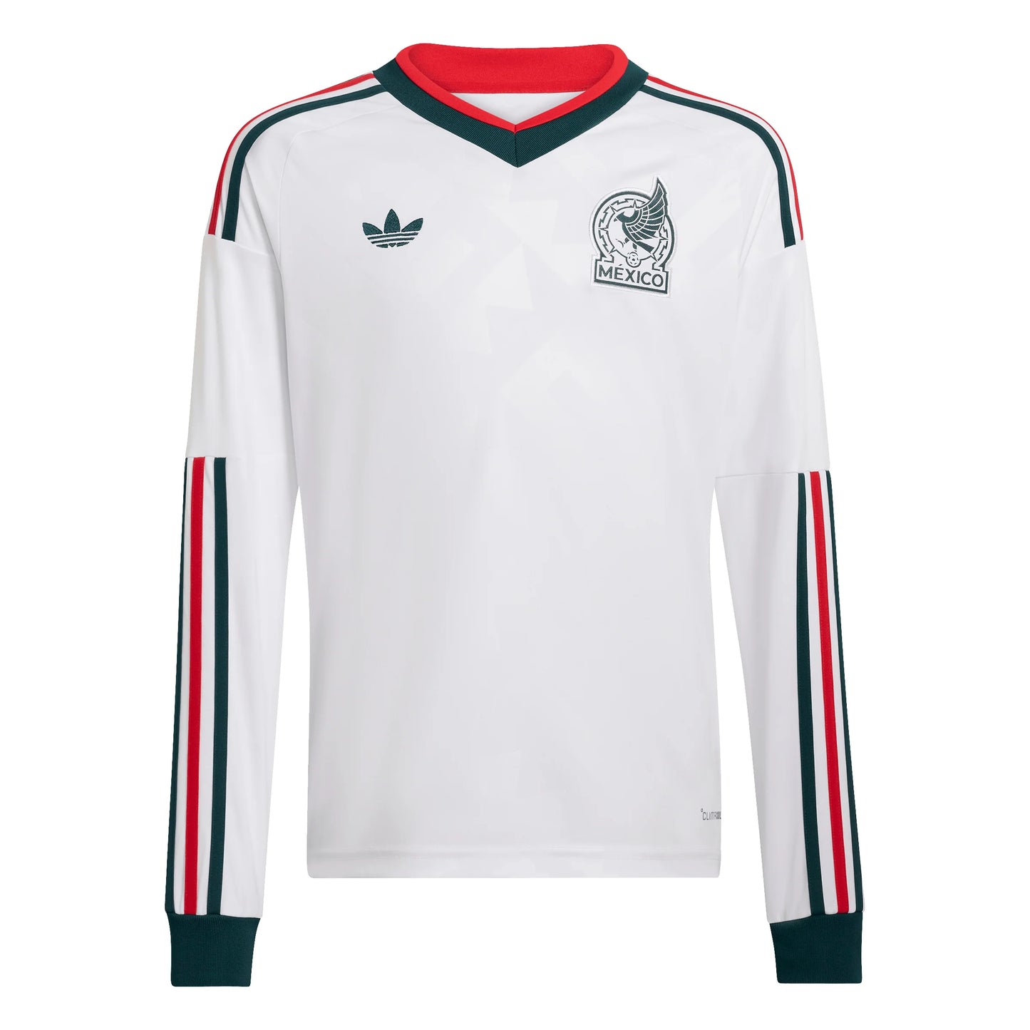 adidas Mexico Away Long Sleeve Youth Soccer Jersey 2026 White