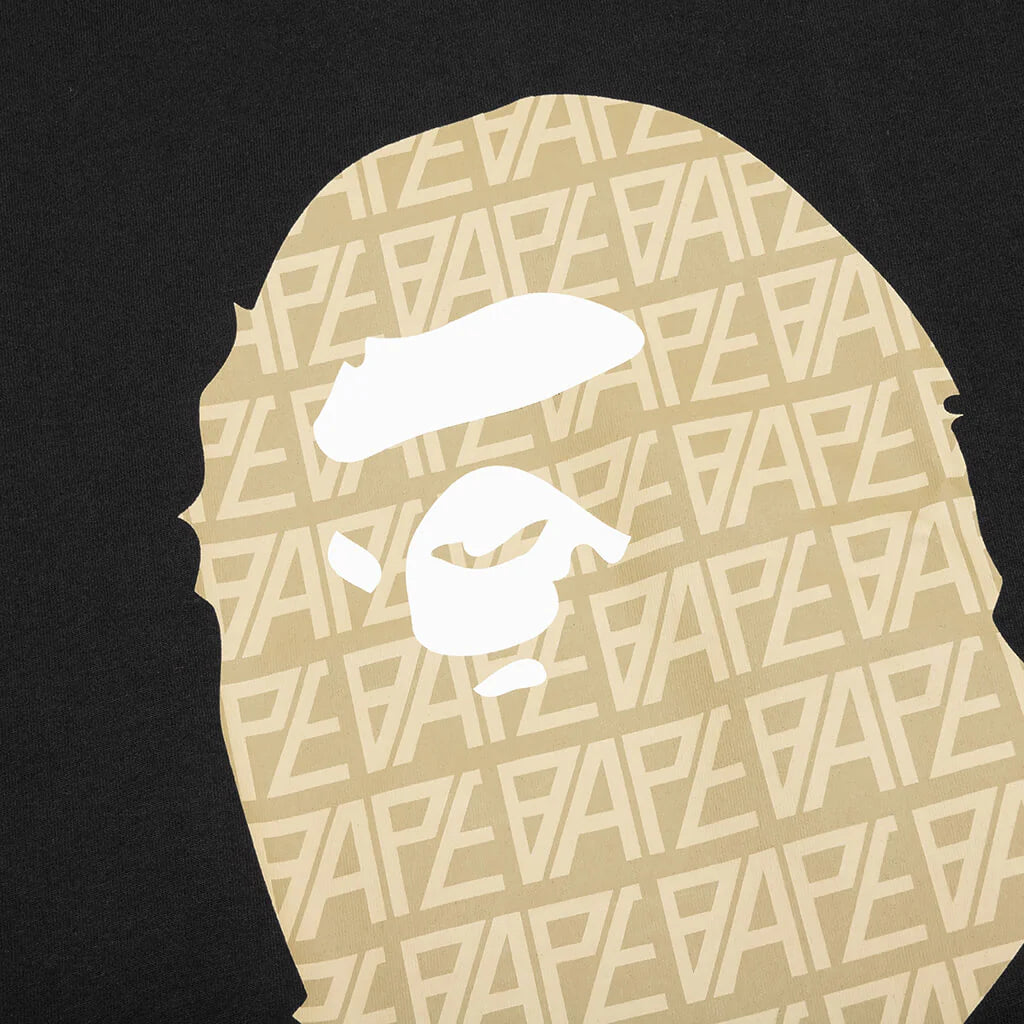 Bape Logo Monogram By Bathing Ape Tee Black Beige