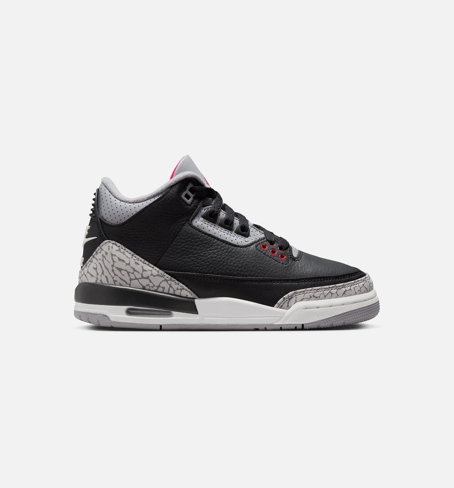 Air Jordan 3 Retro Black Cement Grade School Lifestyle Shoe Black Fire Red Cement Grey Summit White