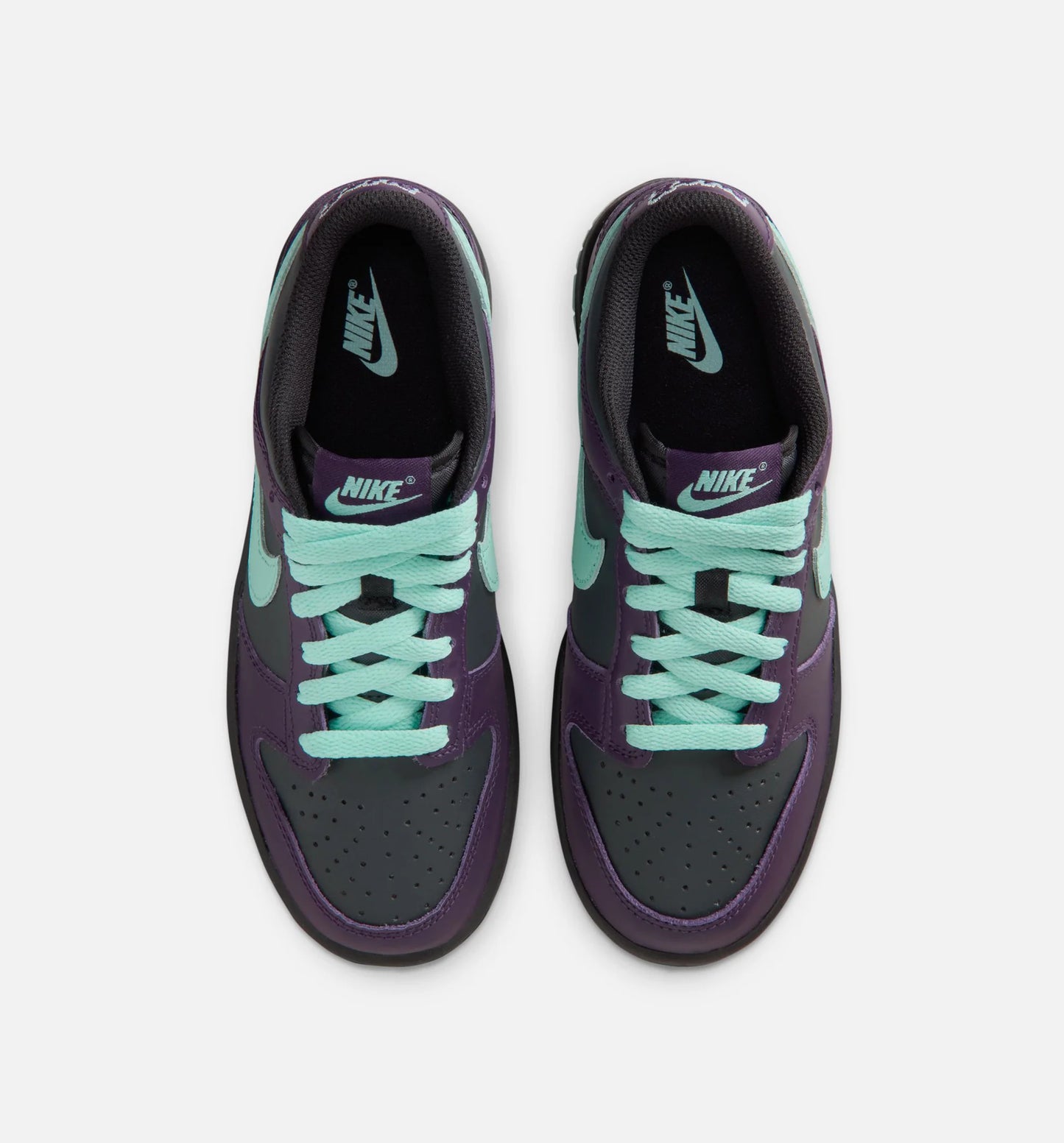 Dunk Low Grade School Lifestyle Shoe Dark Smoke Grey Grand Purple Black Artisan Teal