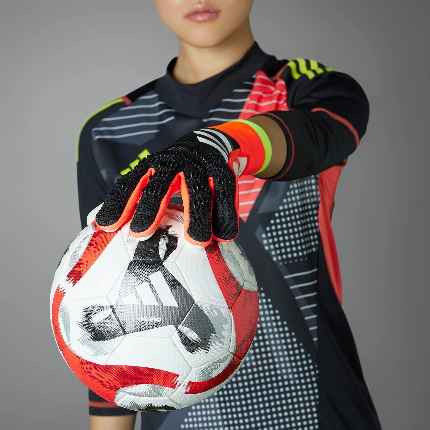 adidas Predator Pro Goalkeeper Gloves Black Solar Red Yellow